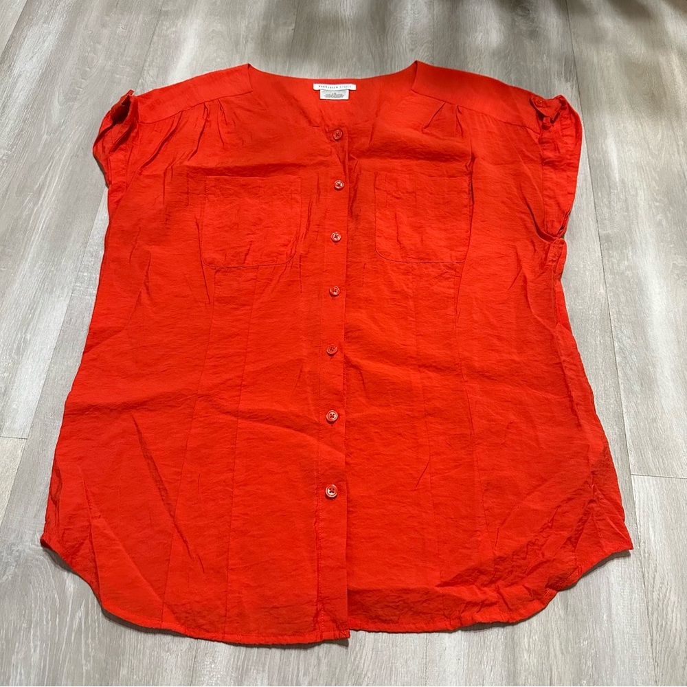 Van Heusen Women's Red Button Down Shirt